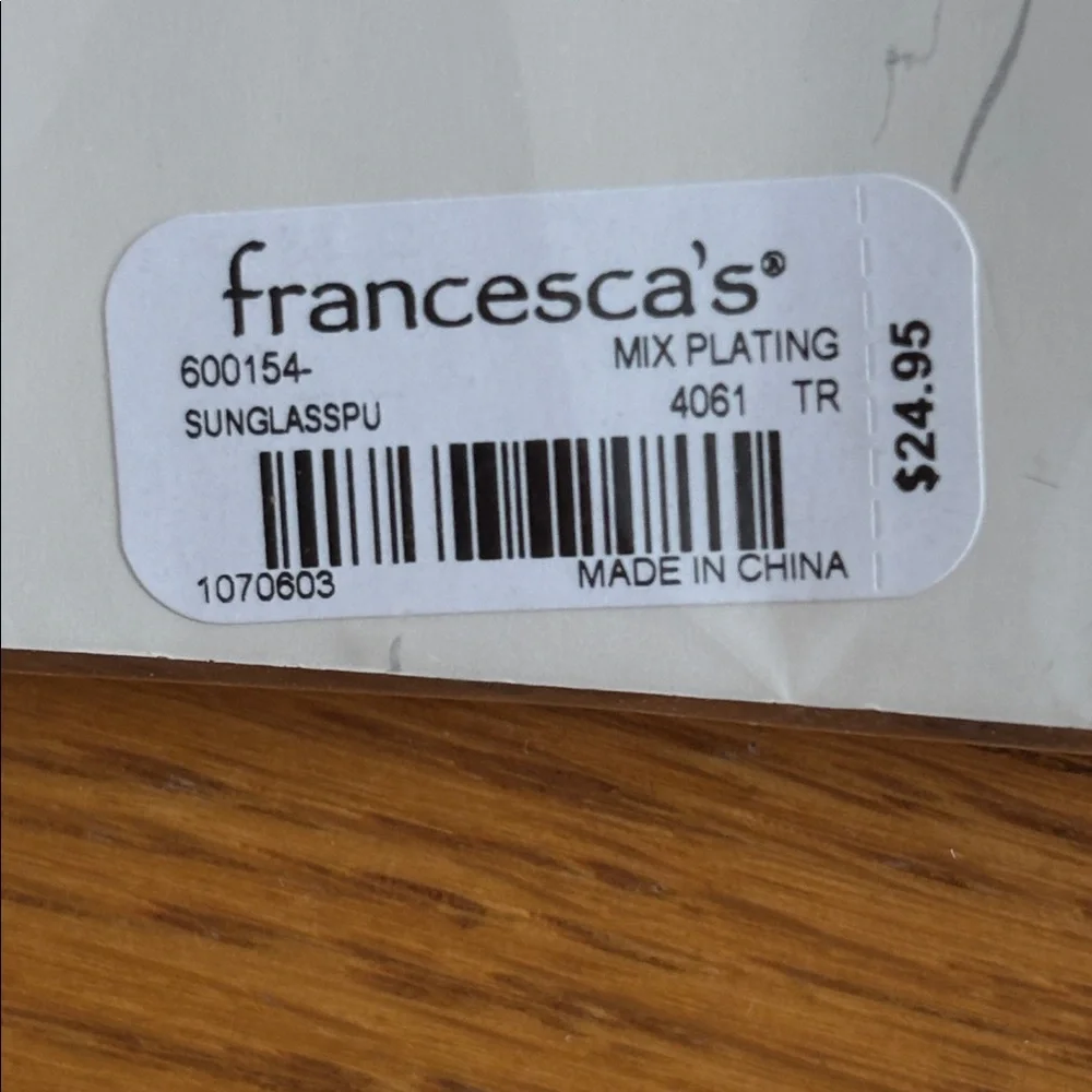 Francesca's Collections Three Piece Martini Glass, Purse, & Glasses Brooch Set